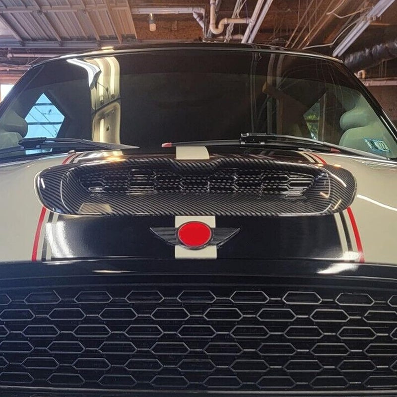 Kojem Mini Cooper Hood Scoop Compatible with 2007-2013 Mini Cooper S R55 R56 R57 R58 R59 Air Intake Vent Carbon Fiber Printing - Image 5